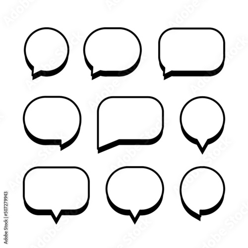 speech bubble chat icon collection set poster and sticker concept Banner 