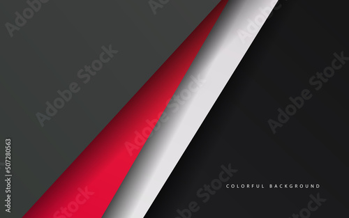 Abstract overlap layer black red backgrond vector