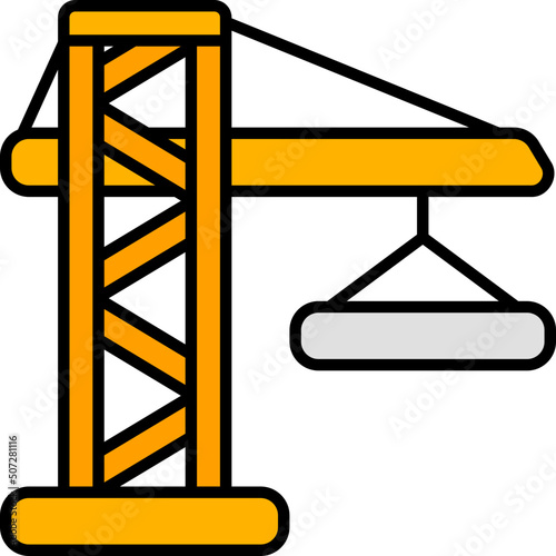 crane outline color icon