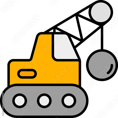 demolish outline color icon