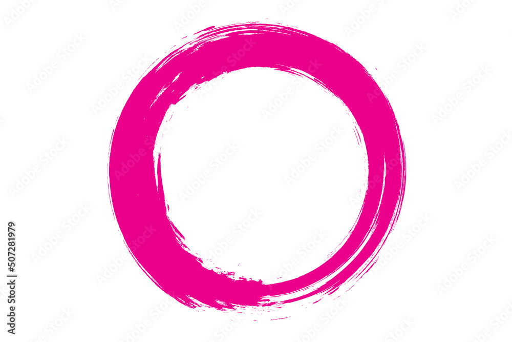 Circle brush stroke vector isolated on white background. Pink enso zen circle brush stroke. For stamp, seal, ink and paintbrush design template. Grunge hand drawn circle shape, vector illustration Circle brush stroke vector isolated on white background. Pink enso zen circle brush stroke. For stamp, seal, ink and paintbrush design template. Grunge hand drawn circle shape, vector illustration