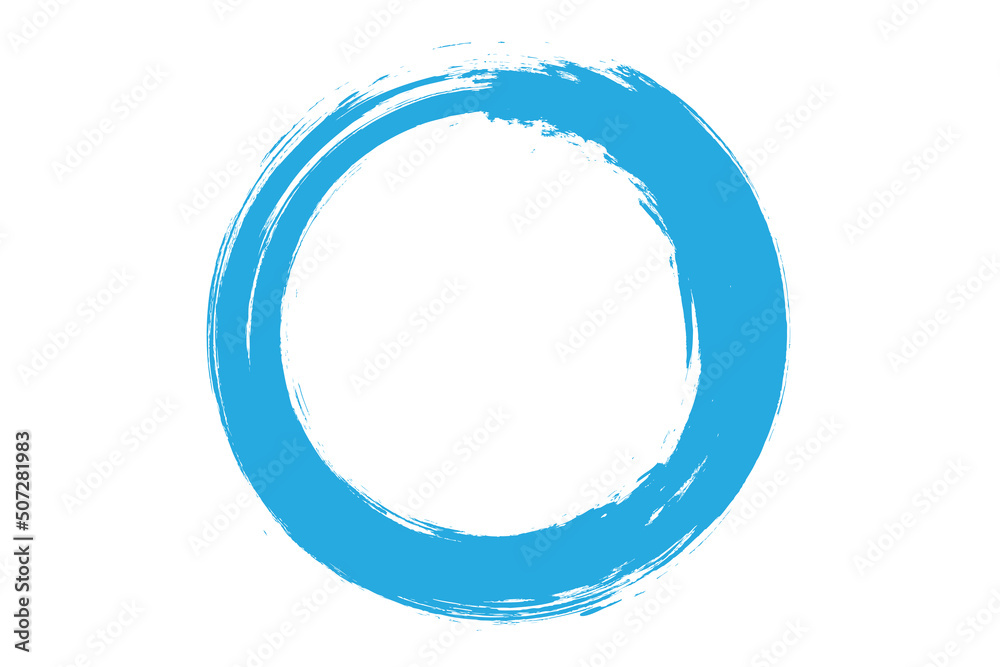 Circle brush stroke vector isolated on white background. Blue enso zen circle brush stroke. For stamp, seal, ink and paintbrush design template. Grunge hand drawn circle shape, vector illustration Circle brush stroke vector isolated on white background. Blue enso zen circle brush stroke. For stamp, seal, ink and paintbrush design template. Grunge hand drawn circle shape, vector illustration