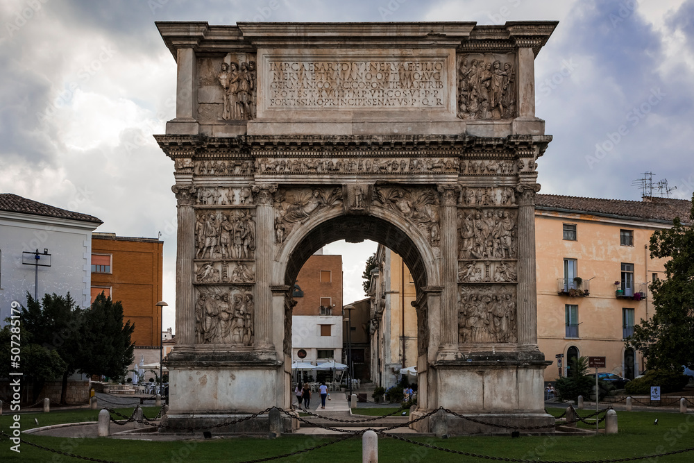 the triumphal arch of the city of Benevento in Campania