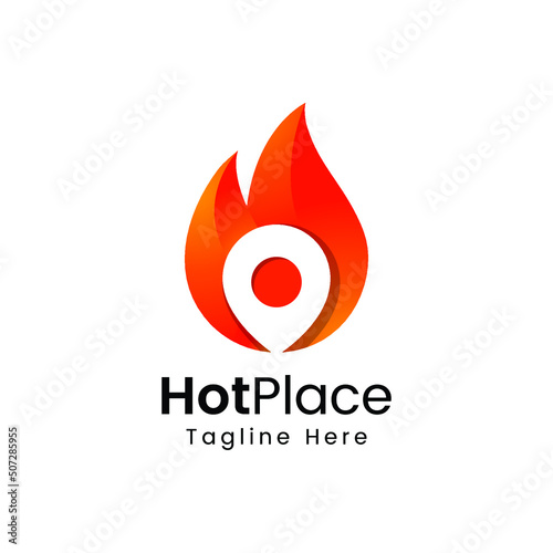 hot place pin pointer logo
