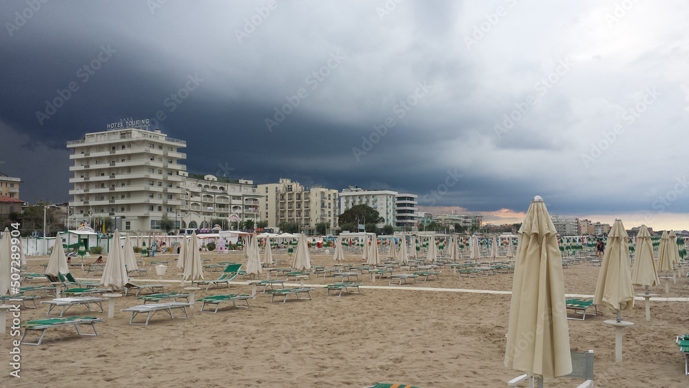Thunderstorm coming to the beach