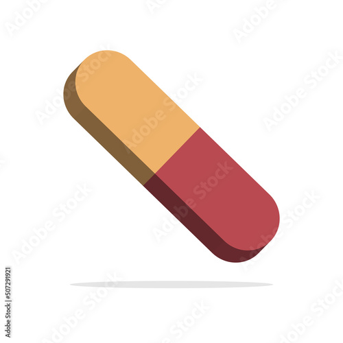 3d medicine capsule concept in minimal cartoon style