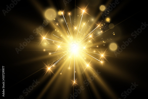 Vector illustration of sparklers on a transparent background.	
