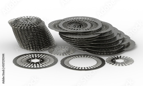 Electromagnetic sheets used on motor stator and rotor manufacturing process photo