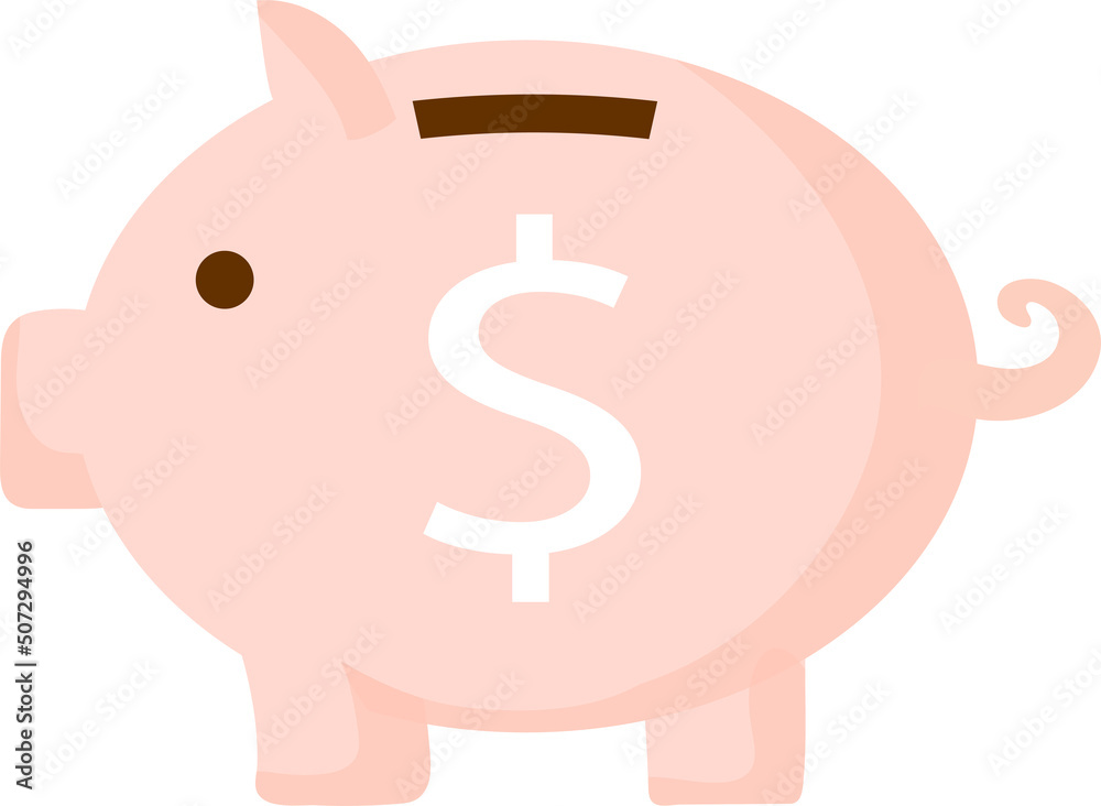 Piggy bank with dollar coin Piggy bank with dollar coin