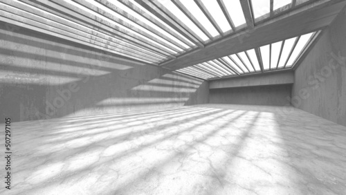 Abstract architecture background. Empty rough concrete interior