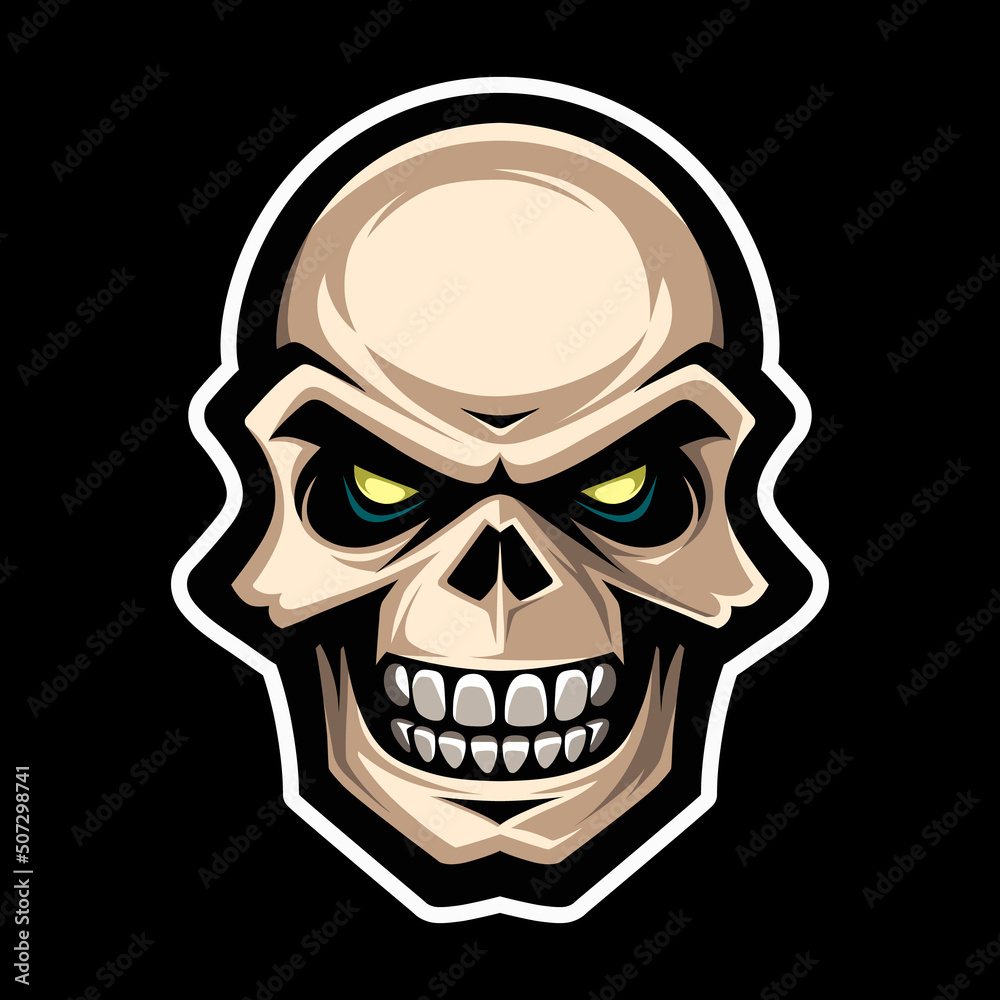 Skull, monster, zombie. Mascot for sport team. E-sports badge. Game icon. Skull, monster, zombie. Mascot for sport team. E-sports badge. Game icon.