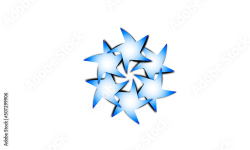 Gwiazda z gwiazdek niebieskich z czarnym cieniem