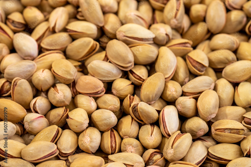 Pistachio nuts. Organic healthy food. Close-up