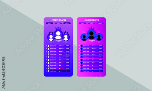 Game leaderboard with abstract background