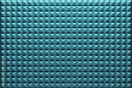 3D rendering of turquoise acoustic foam panel background