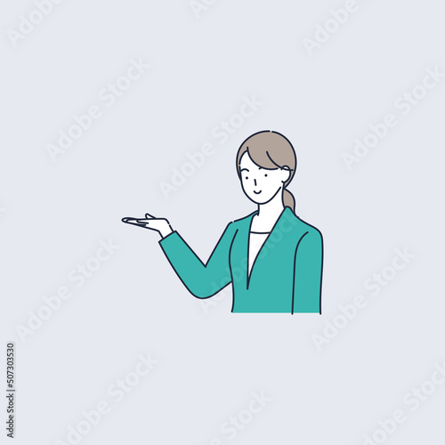 手の上にアイコンを配置して使える女性のイラスト素材｜mayucolor08
