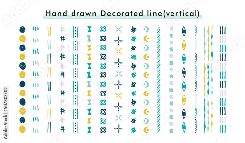手描きの飾り罫素材のセット