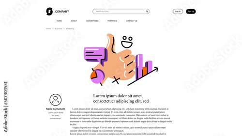 Vector analysis in bold line style . Editable illustration