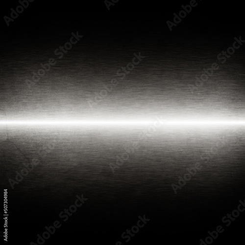 3D Tapete im Flur - Fototapete black background shiny metal texture white beam of light