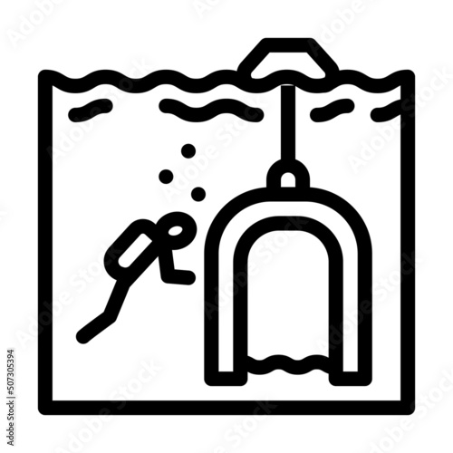 diving bell line icon vector. diving bell sign. isolated contour symbol black illustration