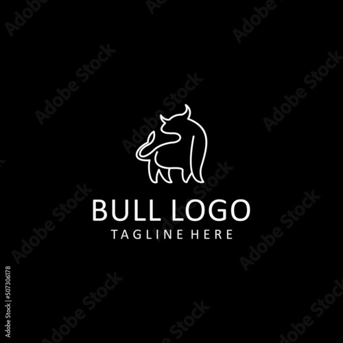 Bull logo icon design vector  