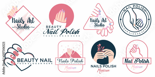 Nail polish logo design inspiration for beauty salon