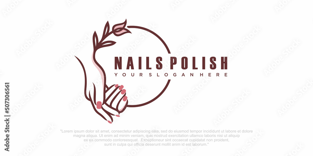 Beauty nail salon logo illustration Stock Vector | Adobe Stock