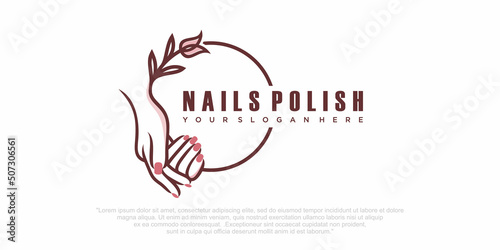 Beauty nail salon logo illustration