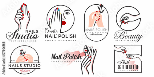 Logotype for nail art studio design template
