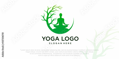 Yoga logo design vector