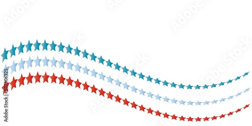 Red and Blue stars border illustration. Stars and Stripes concept decoration graphics for US national event design and background. Vector illustration. photo