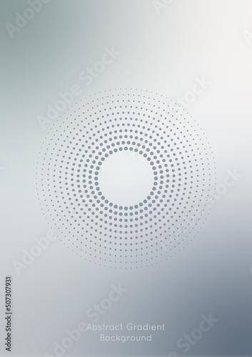 Abstract gradient background, grey metal color tone, with dots line circle pattern at the middle