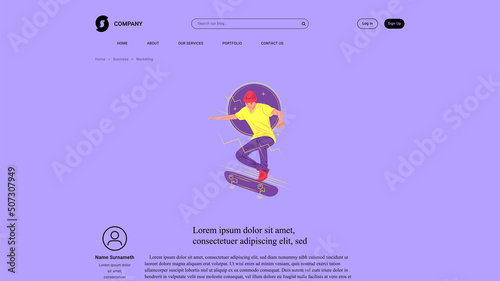 Vector skater in shadow of sharp lines style . Editable illustration
