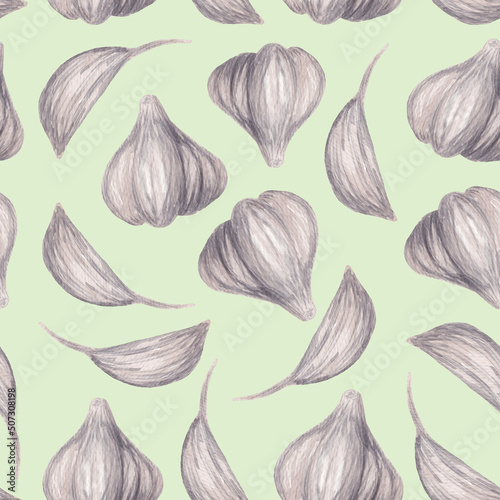 seamless pattern with garlic