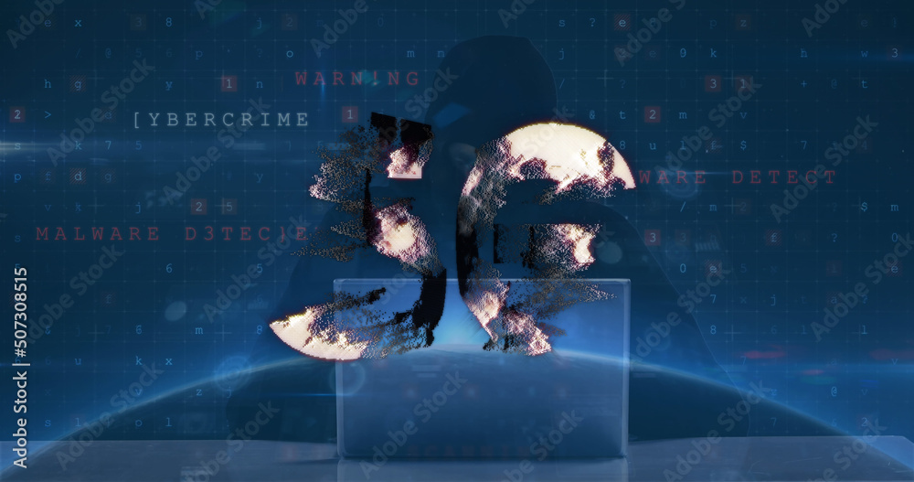 Image of 5g text over data processing Image of 5g text over data processing