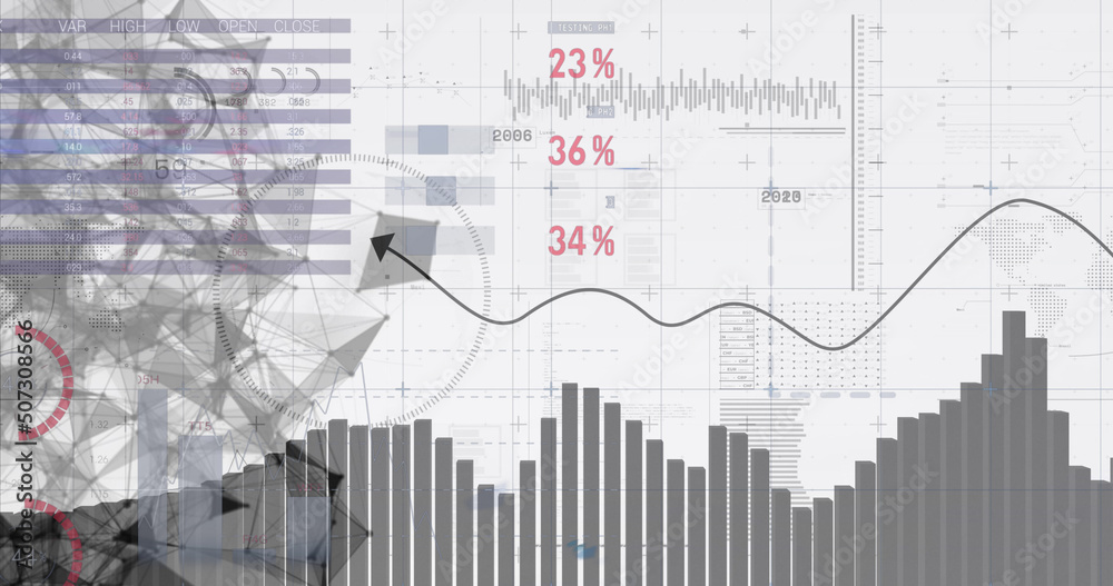 Image of data processing on white background Image of data processing on white background