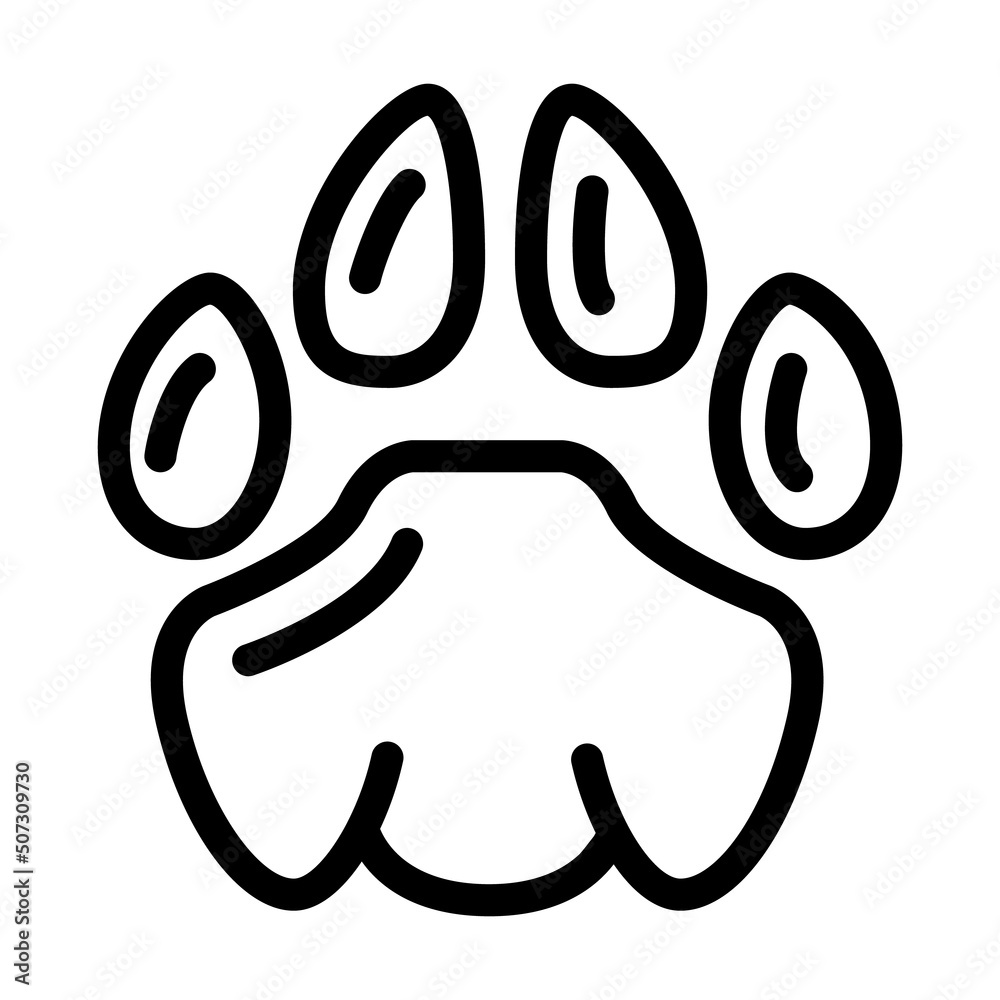 lion leg print line icon vector. lion leg print sign. isolated contour symbol black illustration lion leg print line icon vector. lion leg print sign. isolated contour symbol black illustration