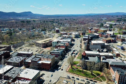 Aerial of Northampton, Massachusetts, United States photo