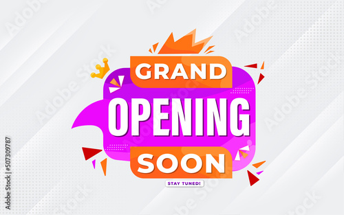 Grand opening soon sale poster sale banner design template with 3d editable text effect