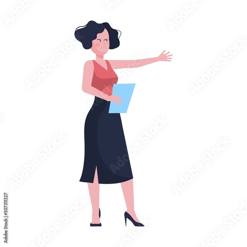 Angry manager blaming scared colleague. Two employees arguing at note board flat vector illustration. Conflict, planning failure concept for banner