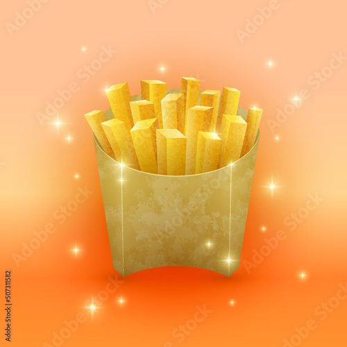 French fries isolated on white background vector illustration