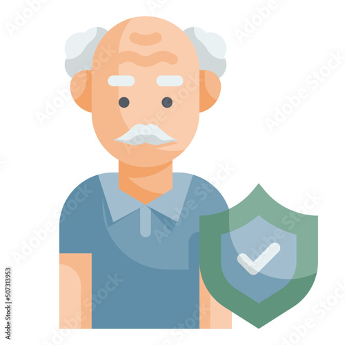 elderly flat icon