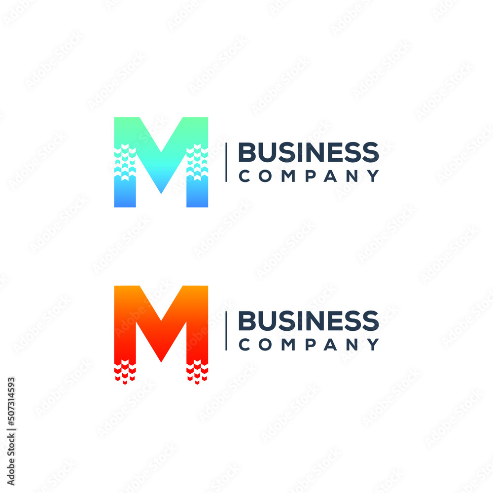 Abstract Letter M Logo design with Arrows Pointer shape for Logistics Delivery Express Company Abstract Letter M Logo design with Arrows Pointer shape for Logistics Delivery Express Company