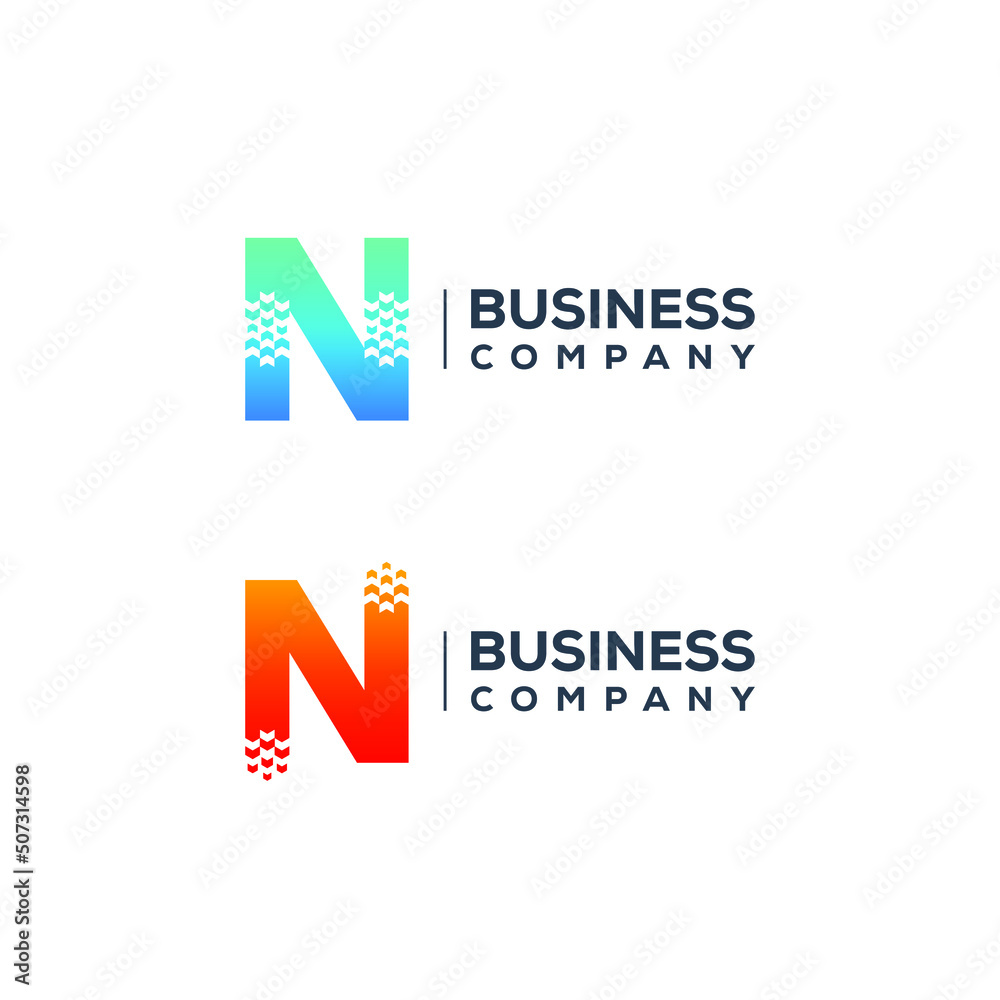 Abstract Letter N Logo design with Arrows Pointer shape for Logistics Delivery Express Company Abstract Letter N Logo design with Arrows Pointer shape for Logistics Delivery Express Company