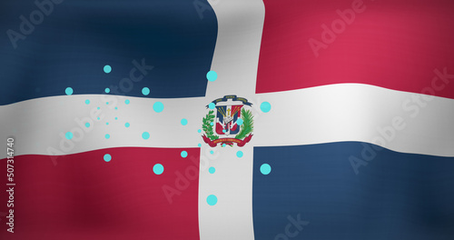 Image of confetti over flag of domenicana photo