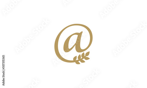 Letterform A with leaf, A leaf logo