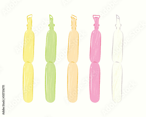 Taiwan traditional freezies with different flavours for summer snack in flat vector illustration art design