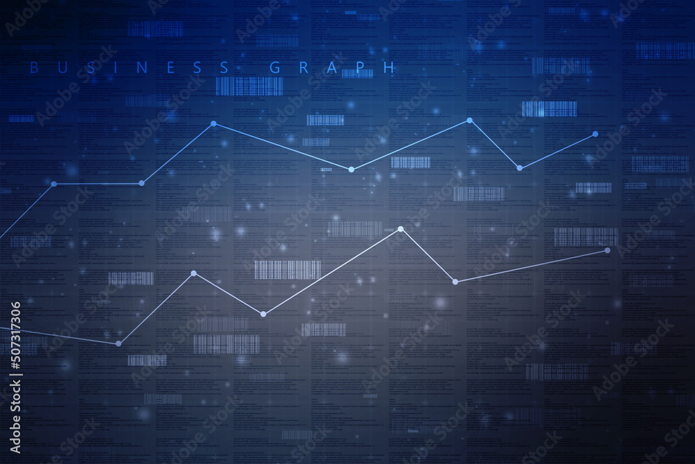 Business Growth graph on technology background, Futuristic raise arrow ...
