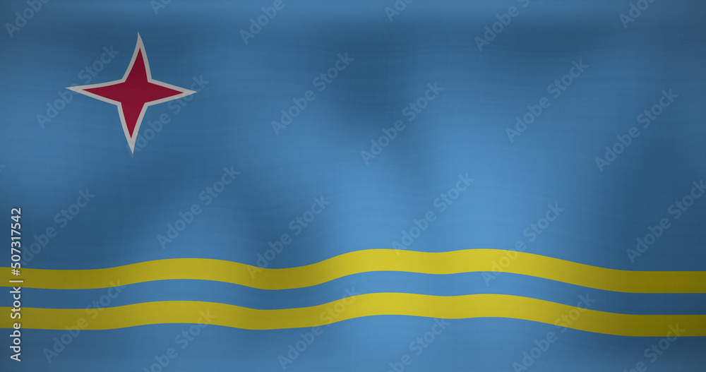 Image of national flag of aruba waving Image of national flag of aruba waving