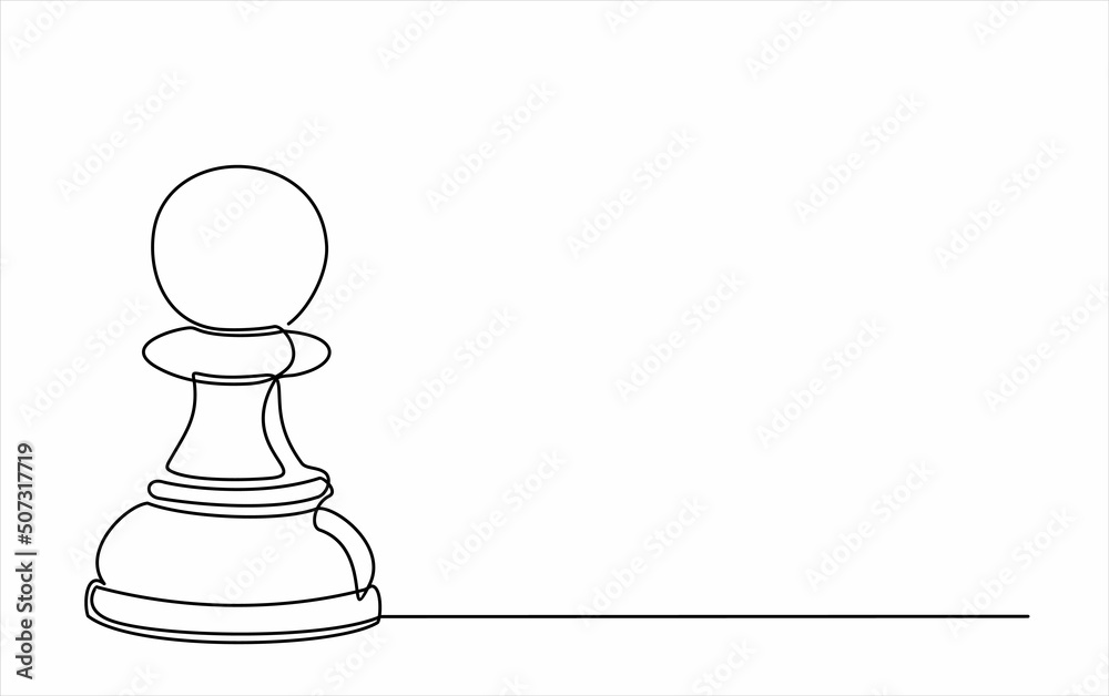 Chess pieces. King and pawns. Outline drawings Stock Vector Image